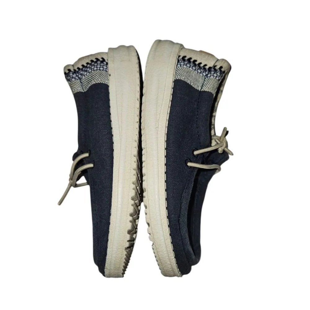 Hey Dude Wally Toddler Break Stitch Navy Blue Slip on loafers SZ 9